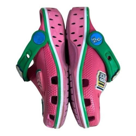 Crocs Jolly Rancher Classic Clog Size C9 Kids Pink Green Watermelon Classic - Picture 6 of 11